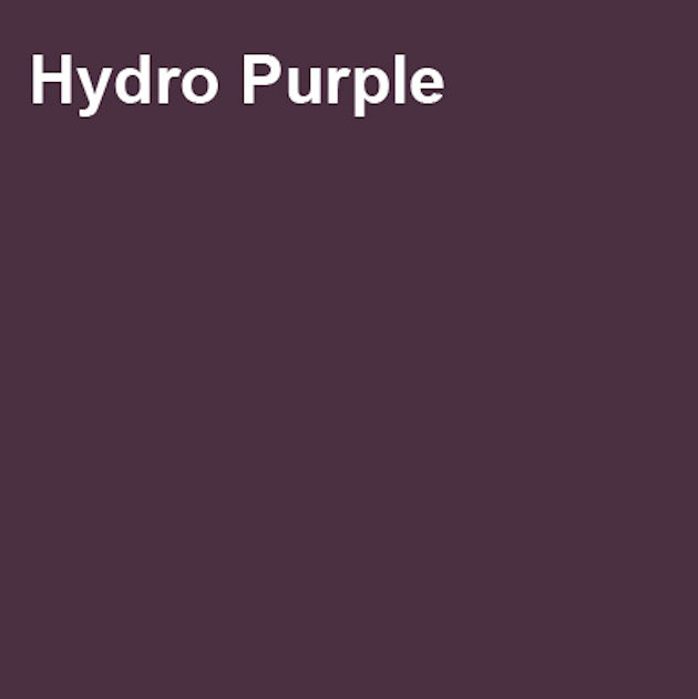 dark muted purple square marked "hydro purple"